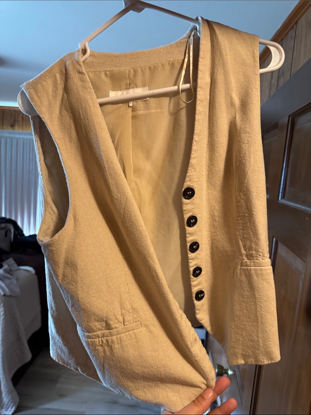 Zara Soft Cream Button-Front Vest